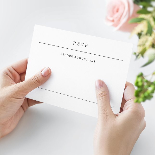 Simple Serif Modern Typography Wedding RSVP Card (Creator Uploaded)