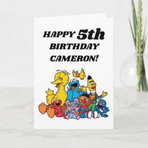 Simple Sesame Street Pals 1st Birthday Card