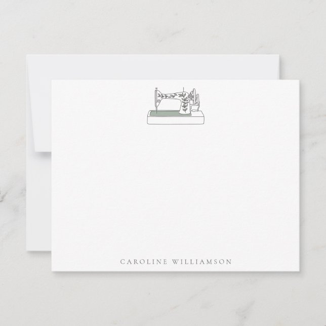 Simple Sewing Machine Quilter Personalised Name Card (Front)