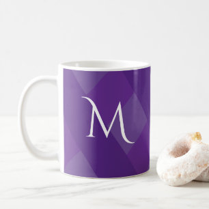 Simple Shades of Purple Single Initial Cute Coffee Mug