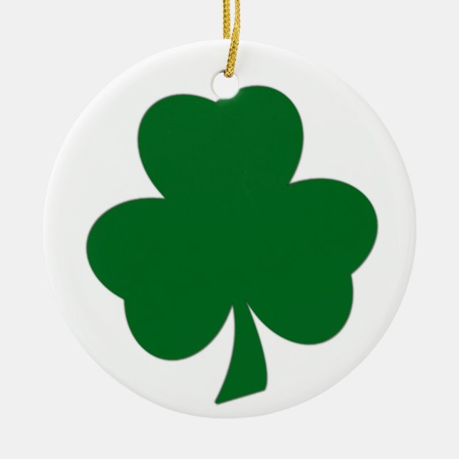 Simple Shamrock Ceramic Ornament (Front)