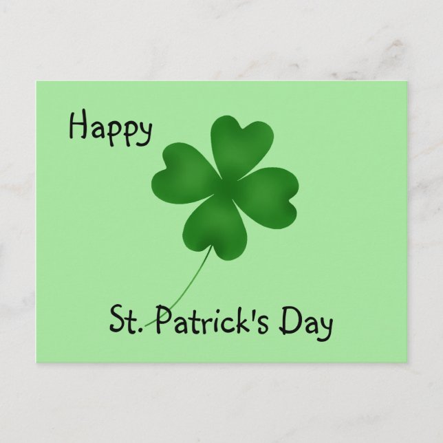 Simple shamrock design postcard (Front)