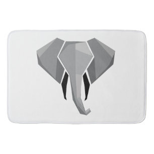 Simple Shapes Geometrics Elephant Head Bath Mat