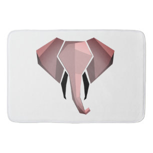 Simple Shapes Geometrics Elephant Head  Bath Mat