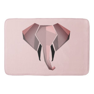 Simple Shapes Geometrics Elephant Head Bath Mat