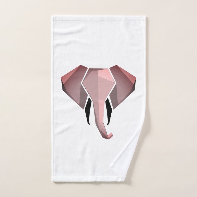 Simple Shapes Geometrics Elephant Head  Bath Towel Set (Hand Towel)