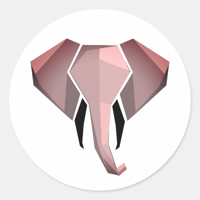 Simple Shapes Geometrics Elephant Head  Classic Round Sticker (Front)