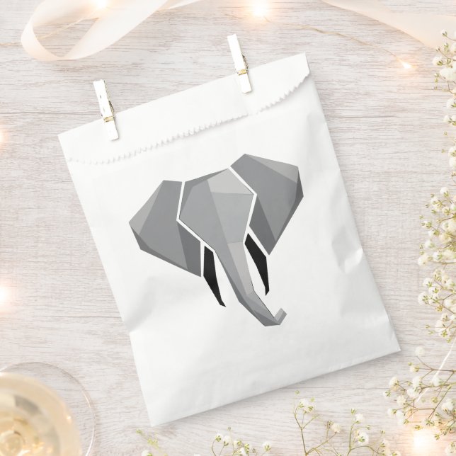 Simple Shapes Geometrics Elephant Head  Favour Bag (Clipped)