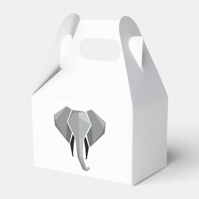 Simple Shapes Geometrics Elephant Head  Favour Box (Front Side)