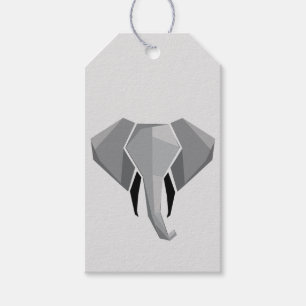Simple Shapes Geometrics Elephant Head  Gift Tags