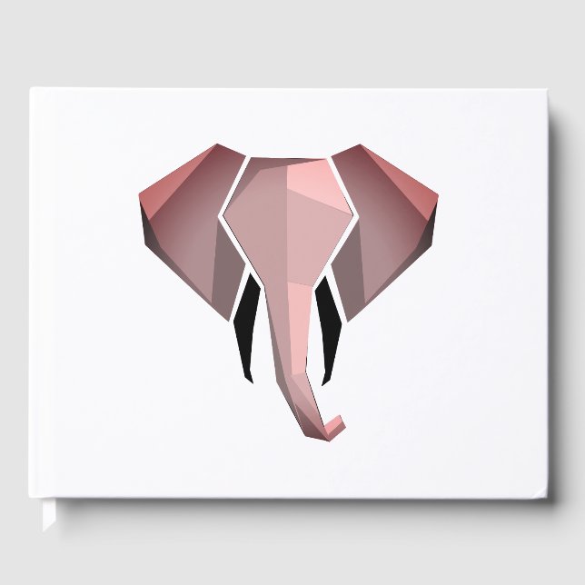 Simple Shapes Geometrics Elephant Head  Guest Book (Front)