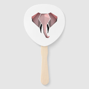 Simple Shapes Geometrics Elephant Head  Hand Fan