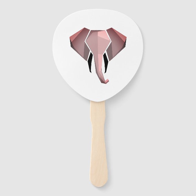 Simple Shapes Geometrics Elephant Head  Hand Fan (Front)