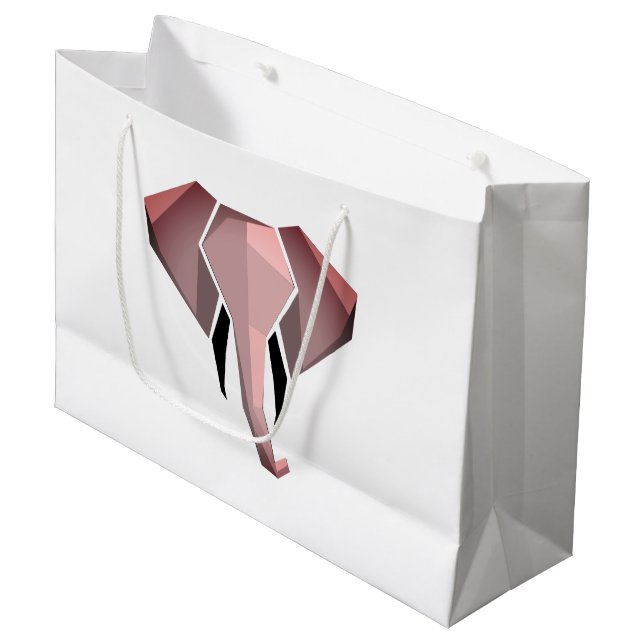 Simple Shapes Geometrics Elephant Head  Large Gift Bag (Front Angled)