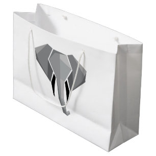 Simple Shapes Geometrics Elephant Head  Large Gift Bag