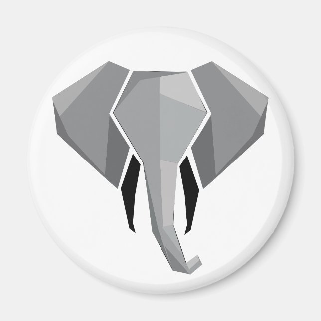 Simple Shapes Geometrics Elephant Head  Magnet (Front)