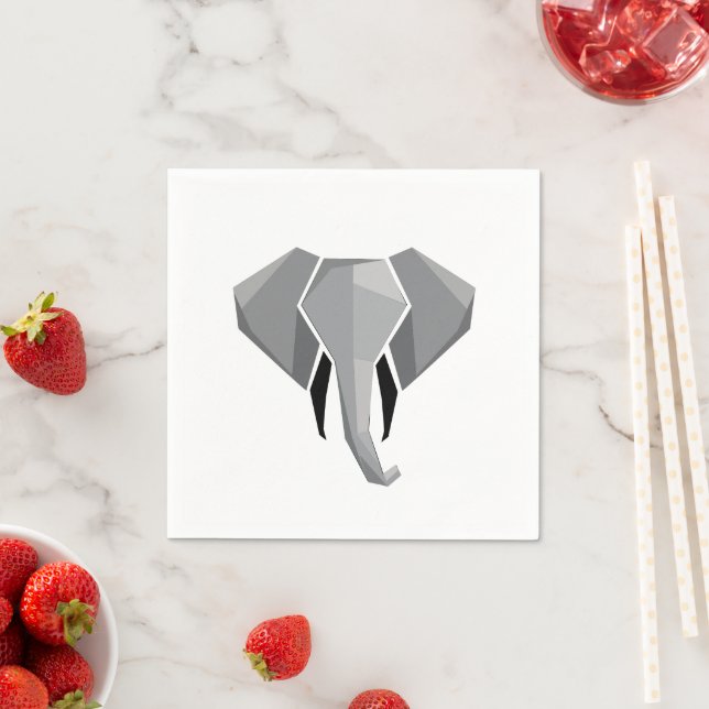 Simple Shapes Geometrics Elephant Head  Napkin (Insitu)