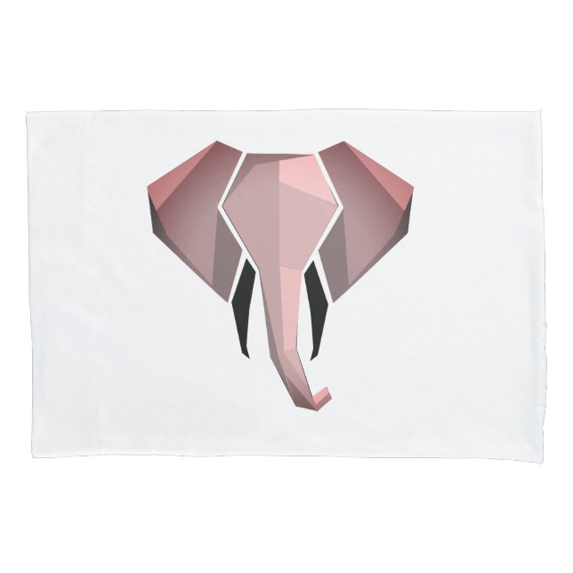 Simple Shapes Geometrics Elephant Head  Pillowcase (Front)