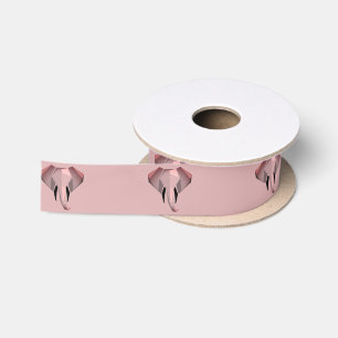 Simple Shapes Geometrics Elephant Head  Satin Ribbon
