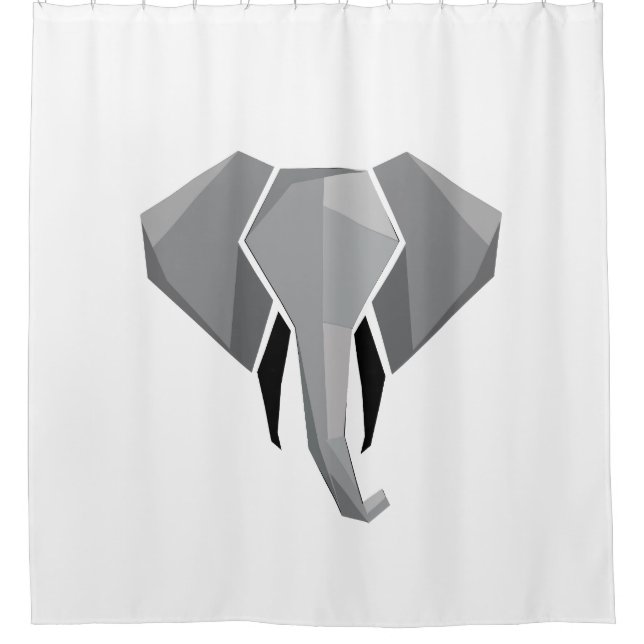 Simple Shapes Geometrics Elephant Head  Shower Curtain (Front)