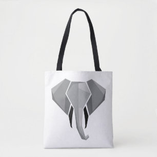 Simple Shapes Geometrics Elephant Head Tote Bag