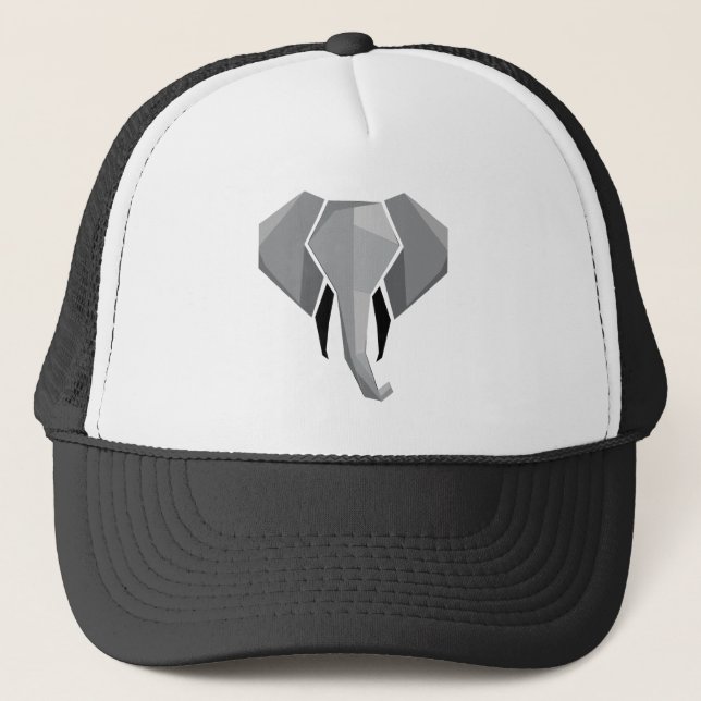 Simple Shapes Geometrics Elephant Head  Trucker Hat (Front)