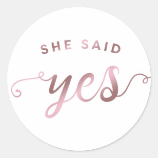 Simple She Said Yes Engagement Sticker