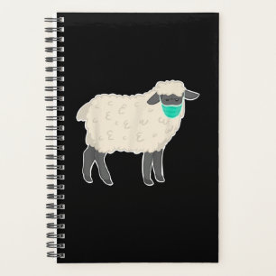 Simple Sheep Wearing Mask   Cute Animal gift Planner
