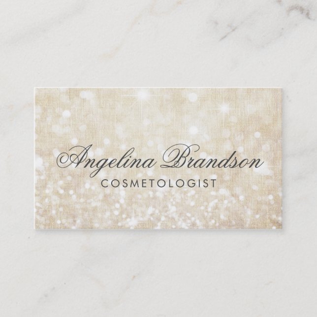 Simple Shimmering Cream Cosmetologist Card (Front)