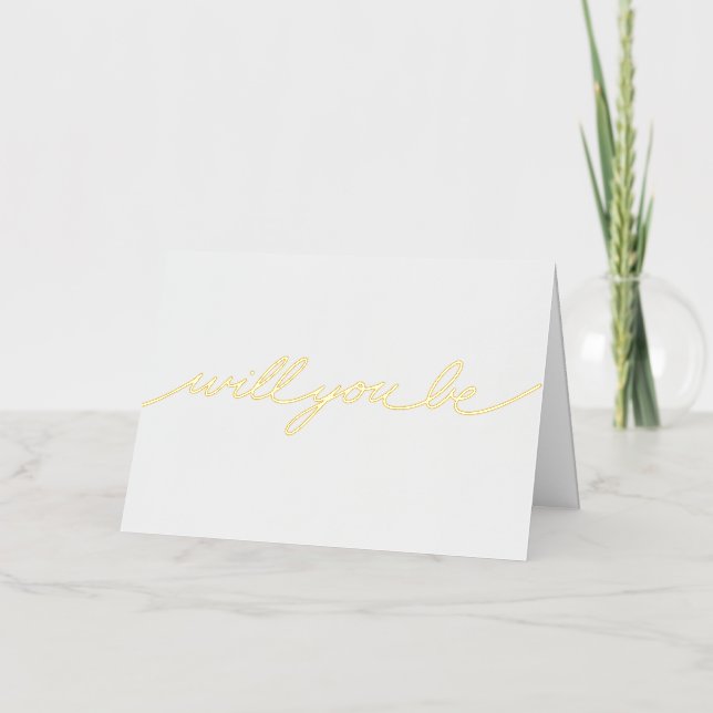 Simple Shiny Bridesmaid Foil Greeting Card (Front)