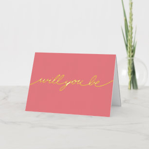 Simple Shiny Bridesmaid Foil Greeting Card