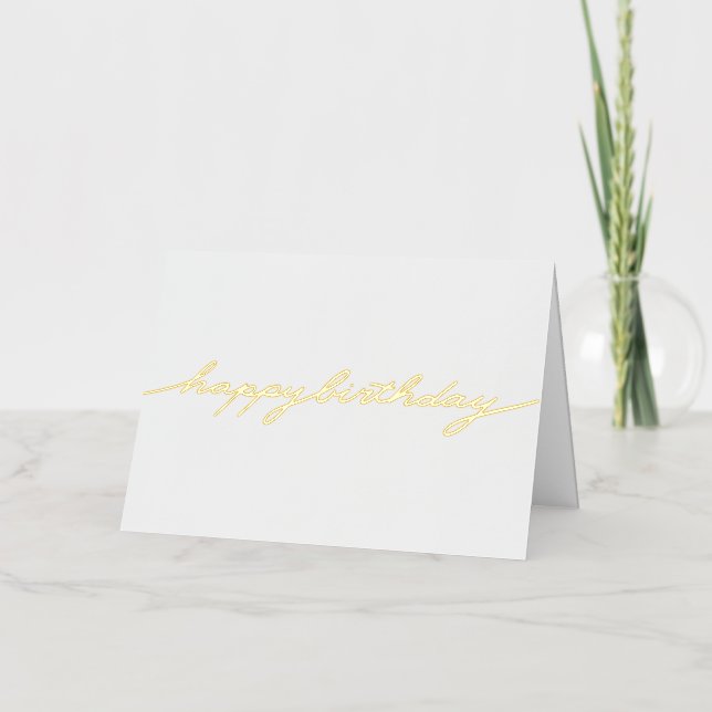 Simple Shiny Happy Birthday Foil Greeting Card (Front)