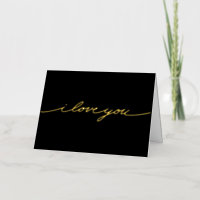 Simple Shiny I Love You Foil Greeting Card