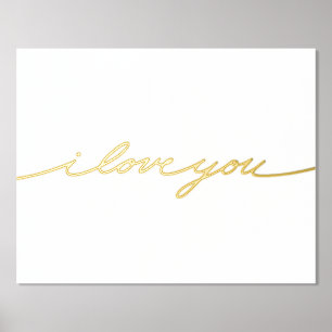 Simple Shiny I Love You Foil Prints