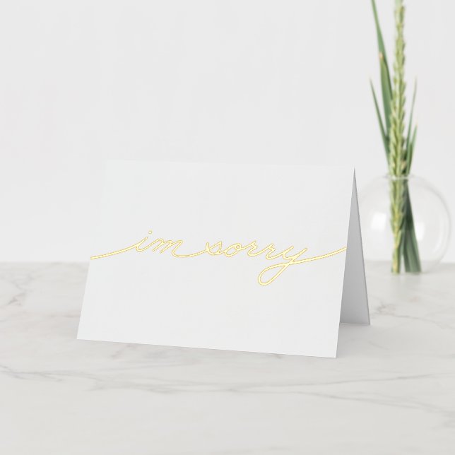 Simple Shiny I'm Sorry Foil Greeting Card (Front)