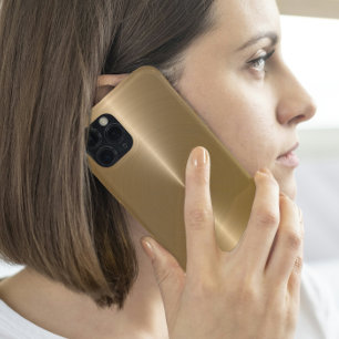 Simple Shiny Metallic Faux Gold Background iPhone 15 Pro Case
