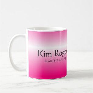 Simple shiny pink business card coffee mug