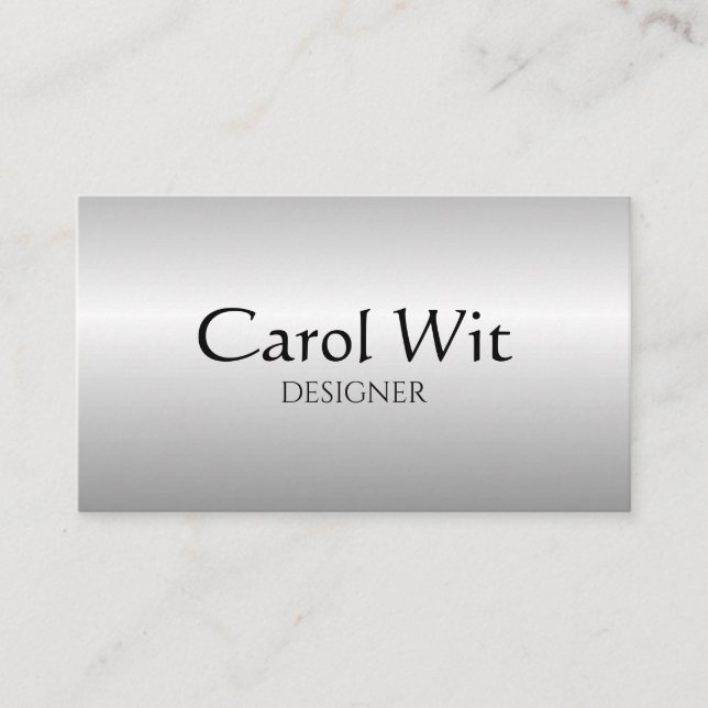 Simple shiny silver business card (Front)
