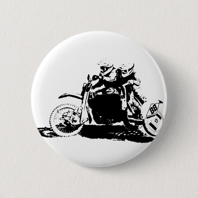 Simple Sidecarcross Design 6 Cm Round Badge (Front)