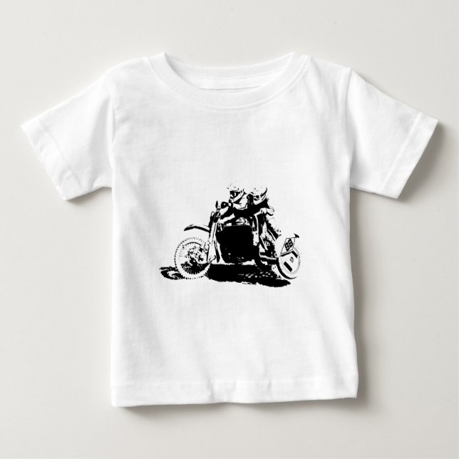 Simple Sidecarcross Design Baby T-Shirt (Front)