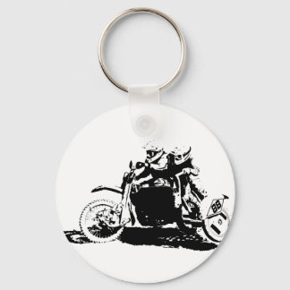 Simple Sidecarcross Design Key Ring