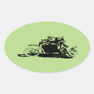 Simple Sidecarcross Design Oval Sticker