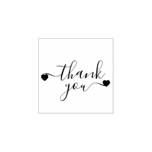 Simple Signature Minimalistic Thank You Rubber Stamp
