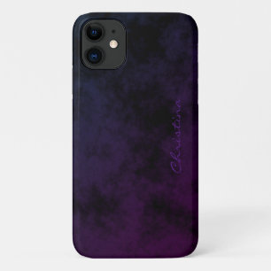 Simple Signature Mottled Blue Purple Ombré iPhone 11 Case
