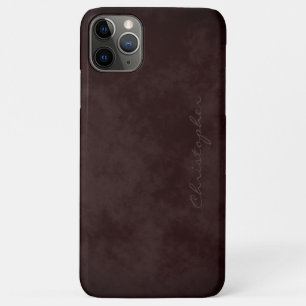 Simple Signature Mottled Burgundy Brown iPhone 11 Pro Max Case