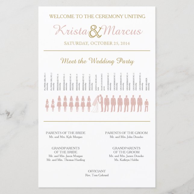 Simple Silhouettes Wedding Program (Front)