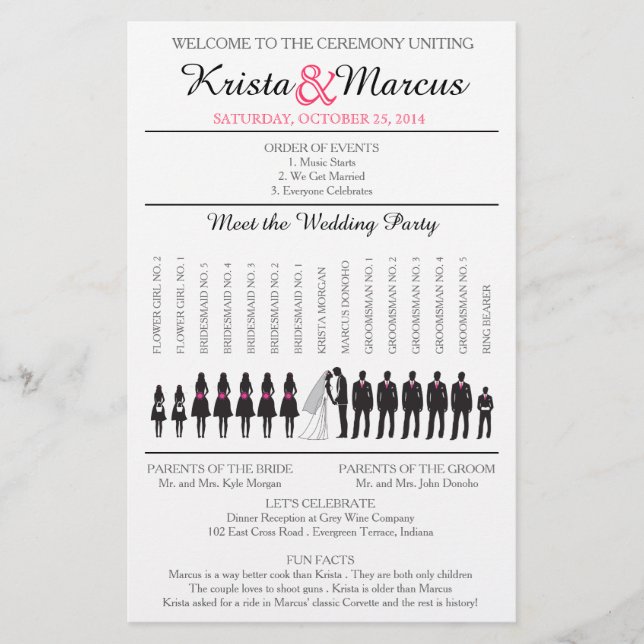 Simple Silhouettes Wedding Program Flyer-3 (Front)