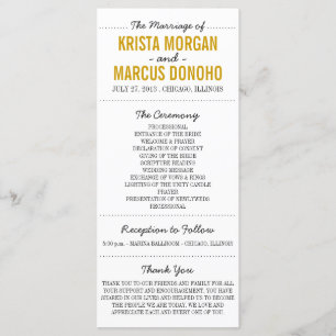 Simple Silhouettes Wedding Program Rack Card