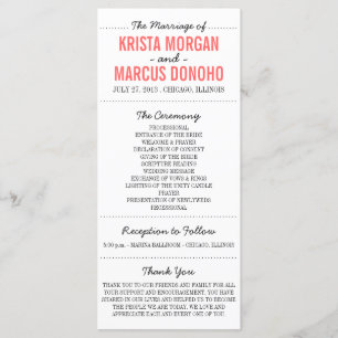 Simple Silhouettes Wedding Program Rack Card 5B