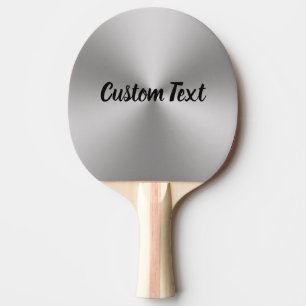 Simple Silver and Black Cursive Script Text Ping Pong Paddle
